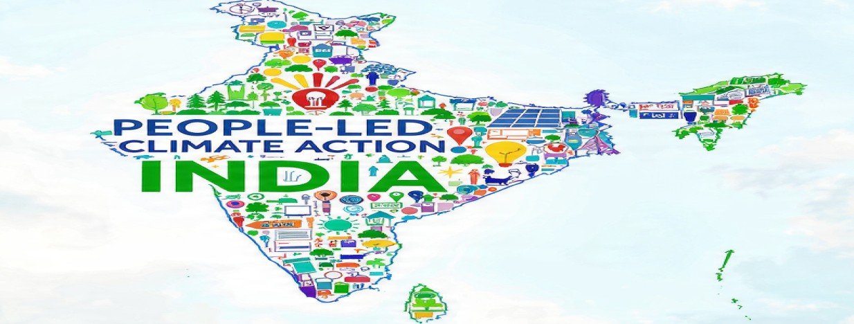 People in an Indian village participating in a local water conservation project