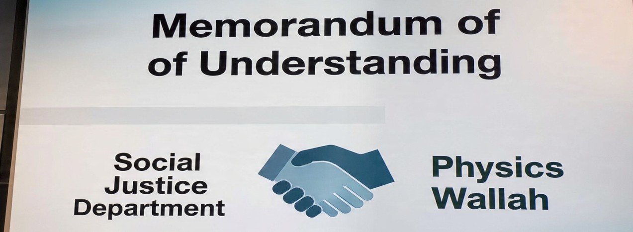 MoU between Social Justice Dept & Physics Wallah